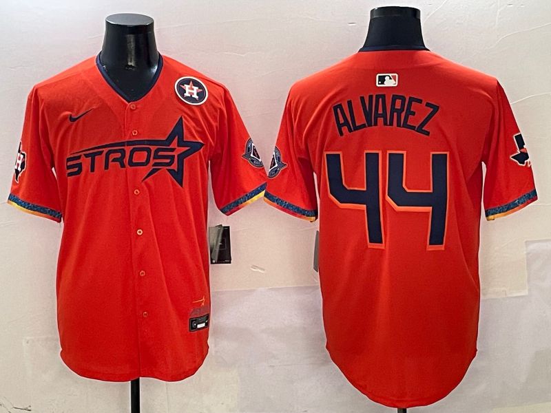 Men Houston Astros #44 Alvarez Orange Fourth generation Joint Name Nike 2025 MLB Jersey style 4
